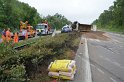 LKW umgestuerzt A 1 Rich Saarbruecken P028